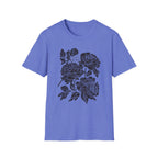 Cat Hiding in Black Flowers T-Shirt