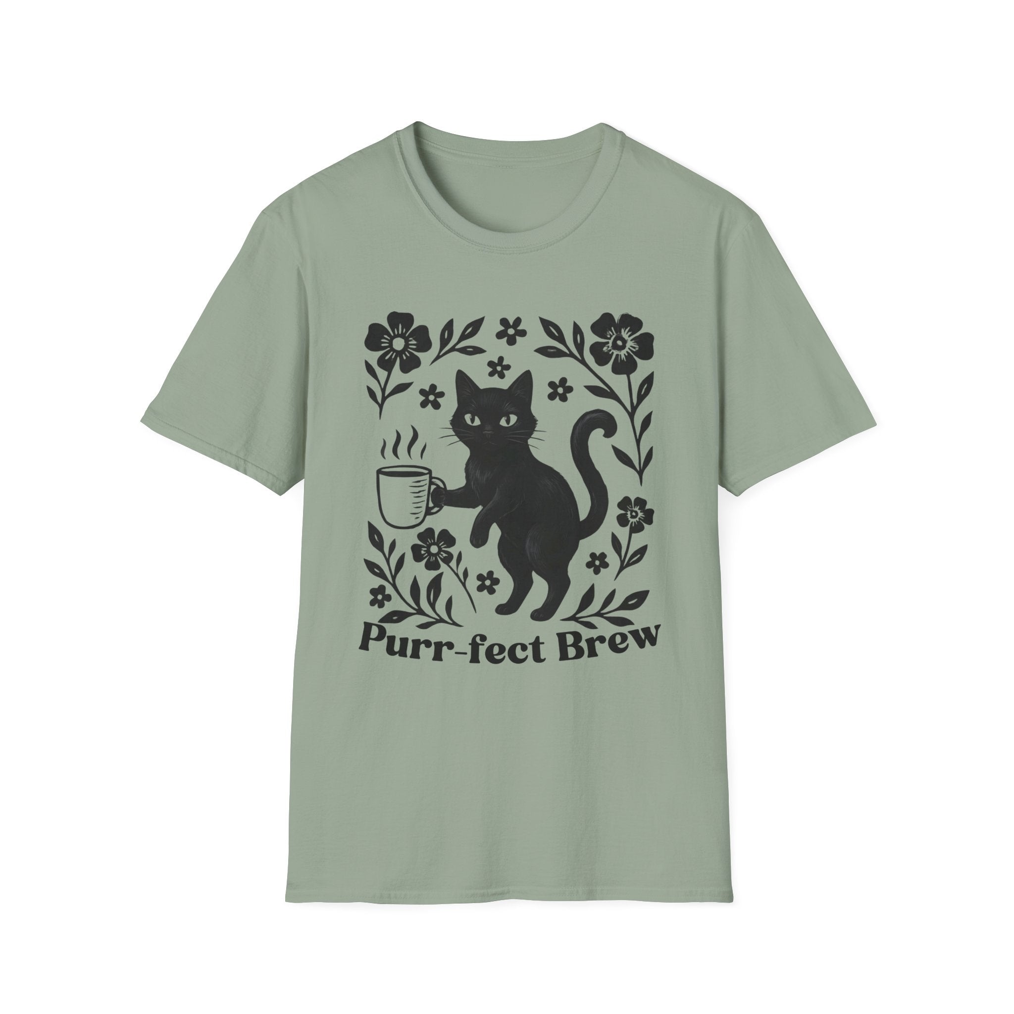 Purr-fect Brew Cat & Coffee T-Shirt