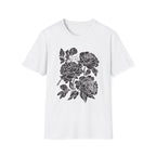 Cat Hiding in Black Flowers T-Shirt
