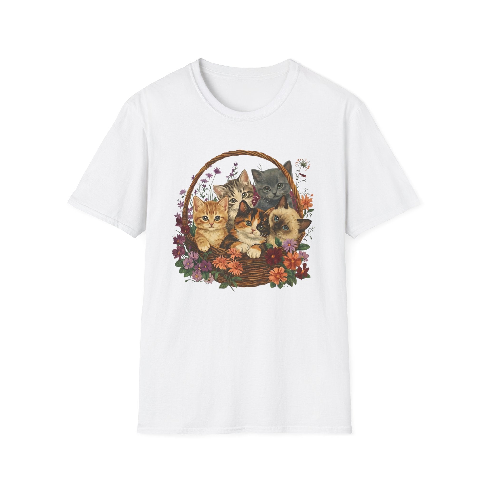 Vintage Kittens in Basket T-Shirt