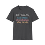 Cat Rules Nap Often, Climb Higher, Play to Win T-Shirt