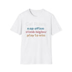 Cat Rules Nap Often, Climb Higher, Play to Win T-Shirt