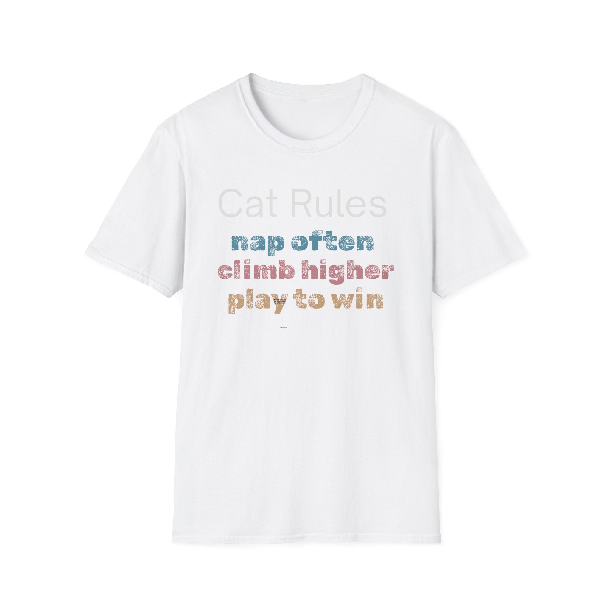 Cat Rules Nap Often, Climb Higher, Play to Win T-Shirt