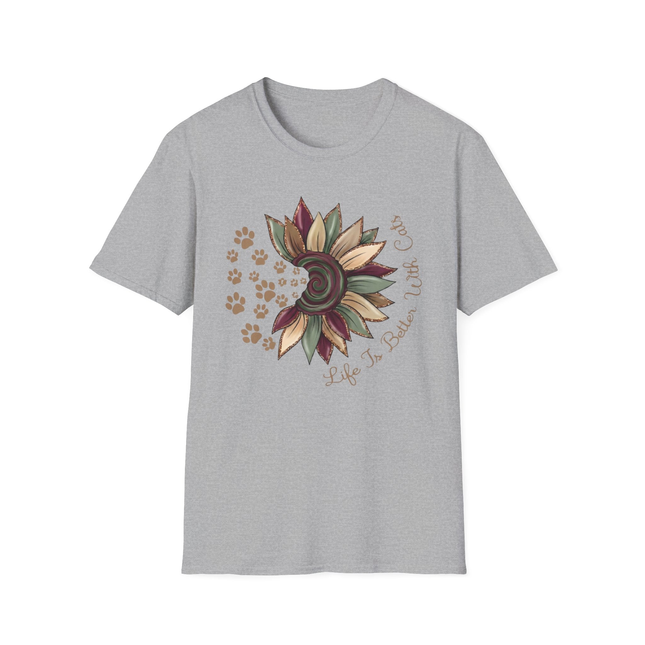 Life is Better with Cats Flower T-Shirt