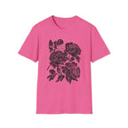 Cat Hiding in Black Flowers T-Shirt