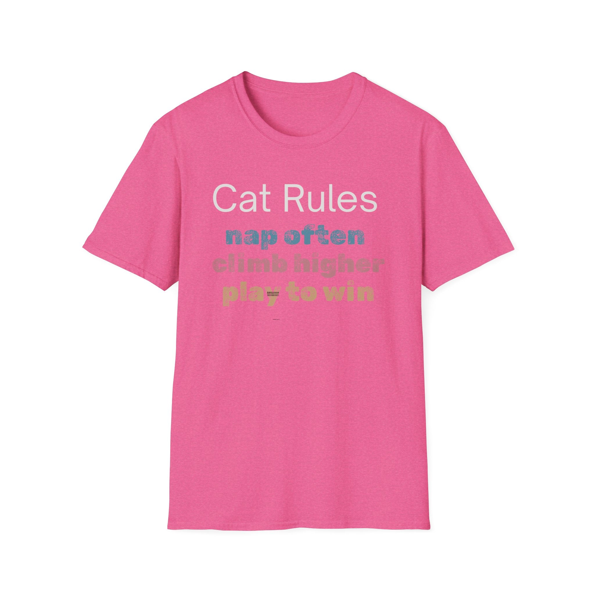 Cat Rules Nap Often, Climb Higher, Play to Win T-Shirt