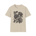 Cat Hiding in Black Flowers T-Shirt