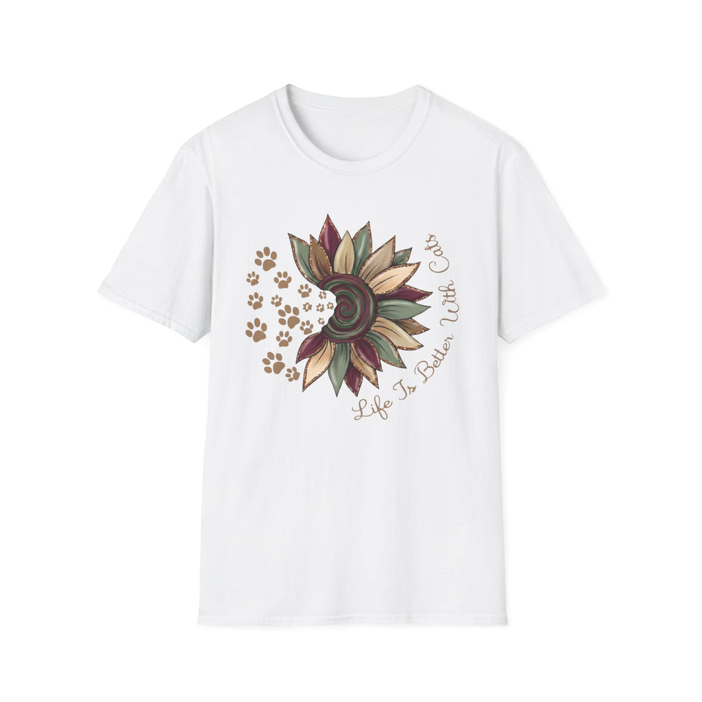 Life is Better with Cats Flower T-Shirt
