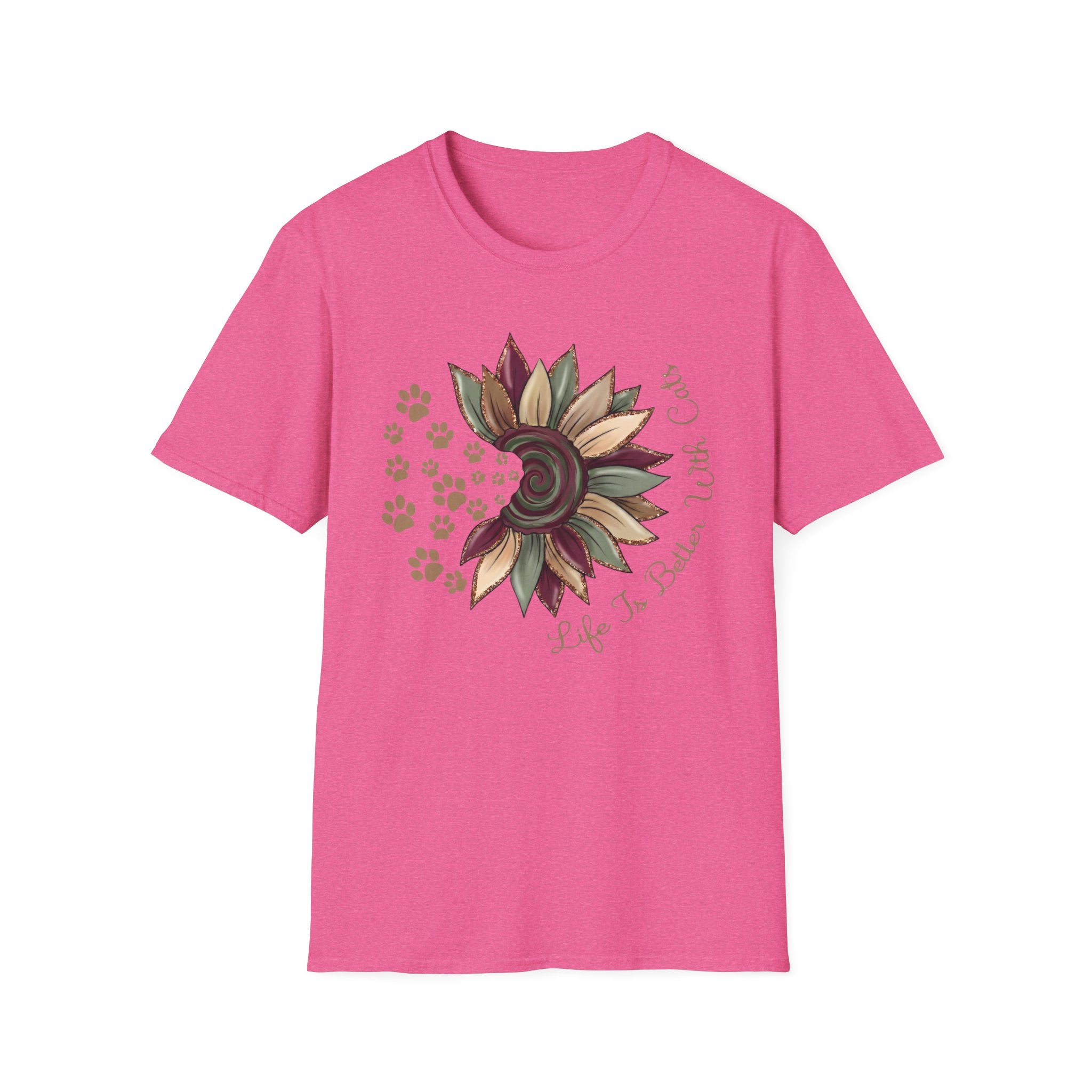 Life is Better with Cats Flower T-Shirt