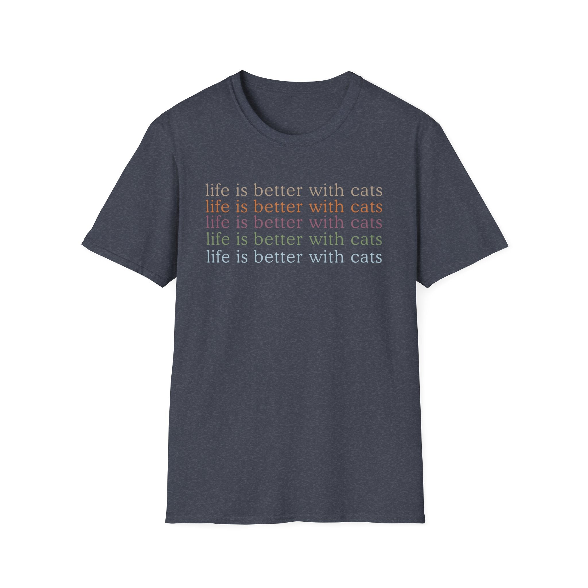 Life is Better with Cats text pattern T-Shirt