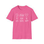 Pet Cats Read Books Be Happy T-Shirt