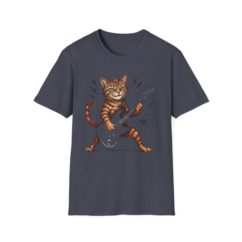 Rocker Cat Playing Guitar T-Shirt