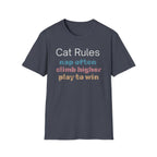 Cat Rules Nap Often, Climb Higher, Play to Win T-Shirt