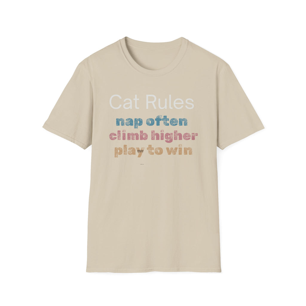 Cat Rules Nap Often, Climb Higher, Play to Win T-Shirt