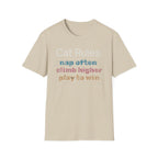Cat Rules Nap Often, Climb Higher, Play to Win T-Shirt