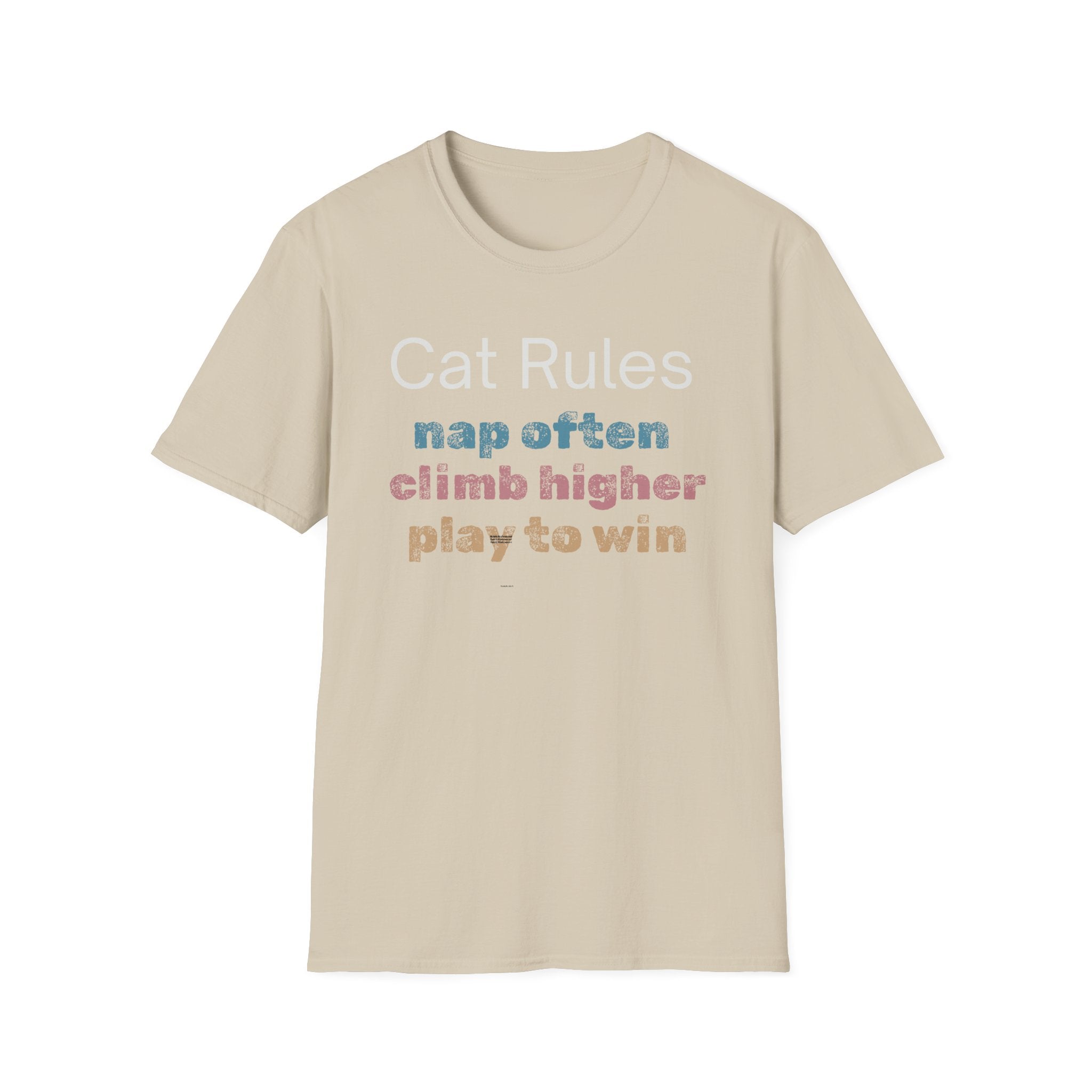 Cat Rules Nap Often, Climb Higher, Play to Win T-Shirt