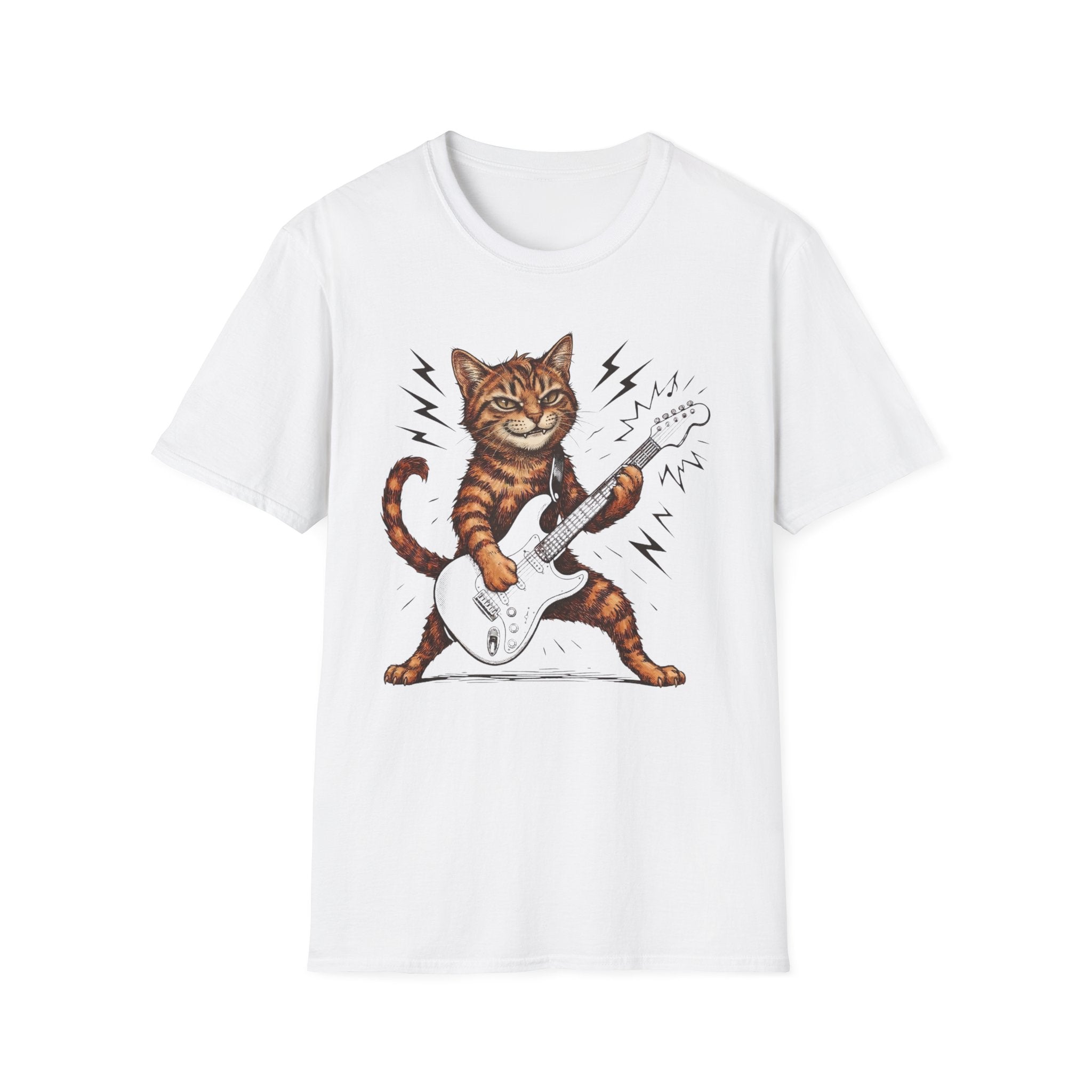Rocker Cat Playing Guitar T-Shirt