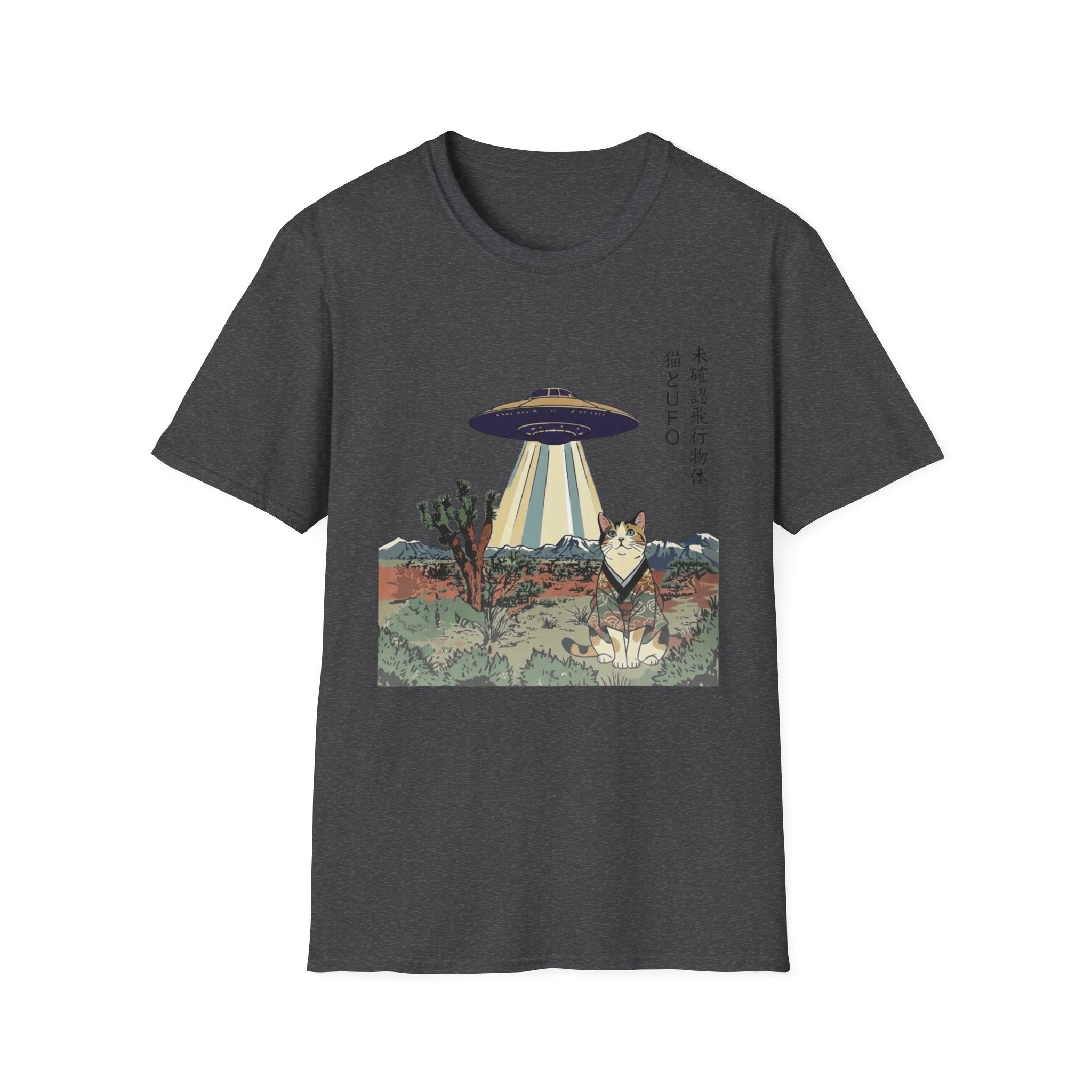 Cat in Kimono with UFO T-Shirt