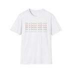 Life is Better with Cats text pattern T-Shirt
