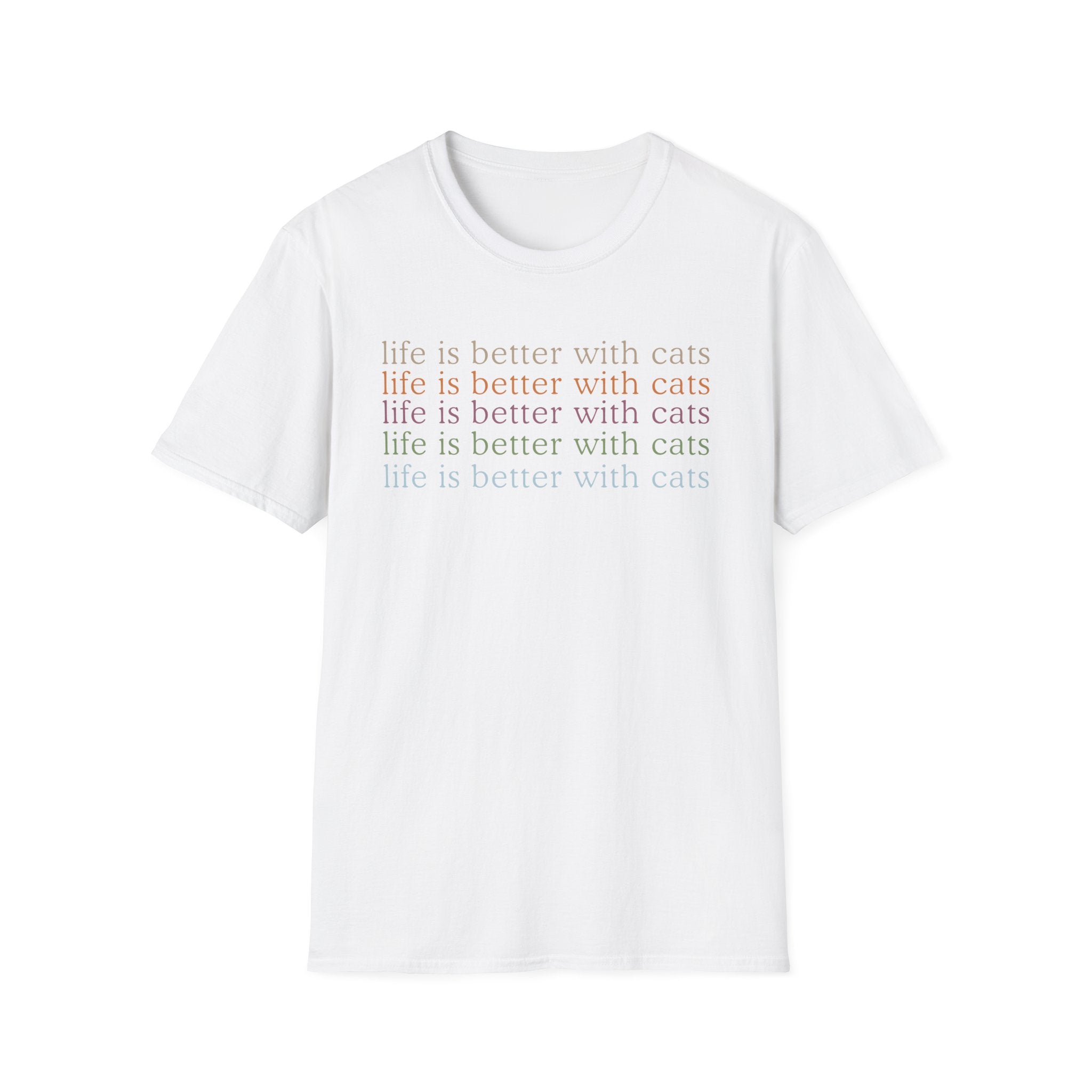 Life is Better with Cats text pattern T-Shirt