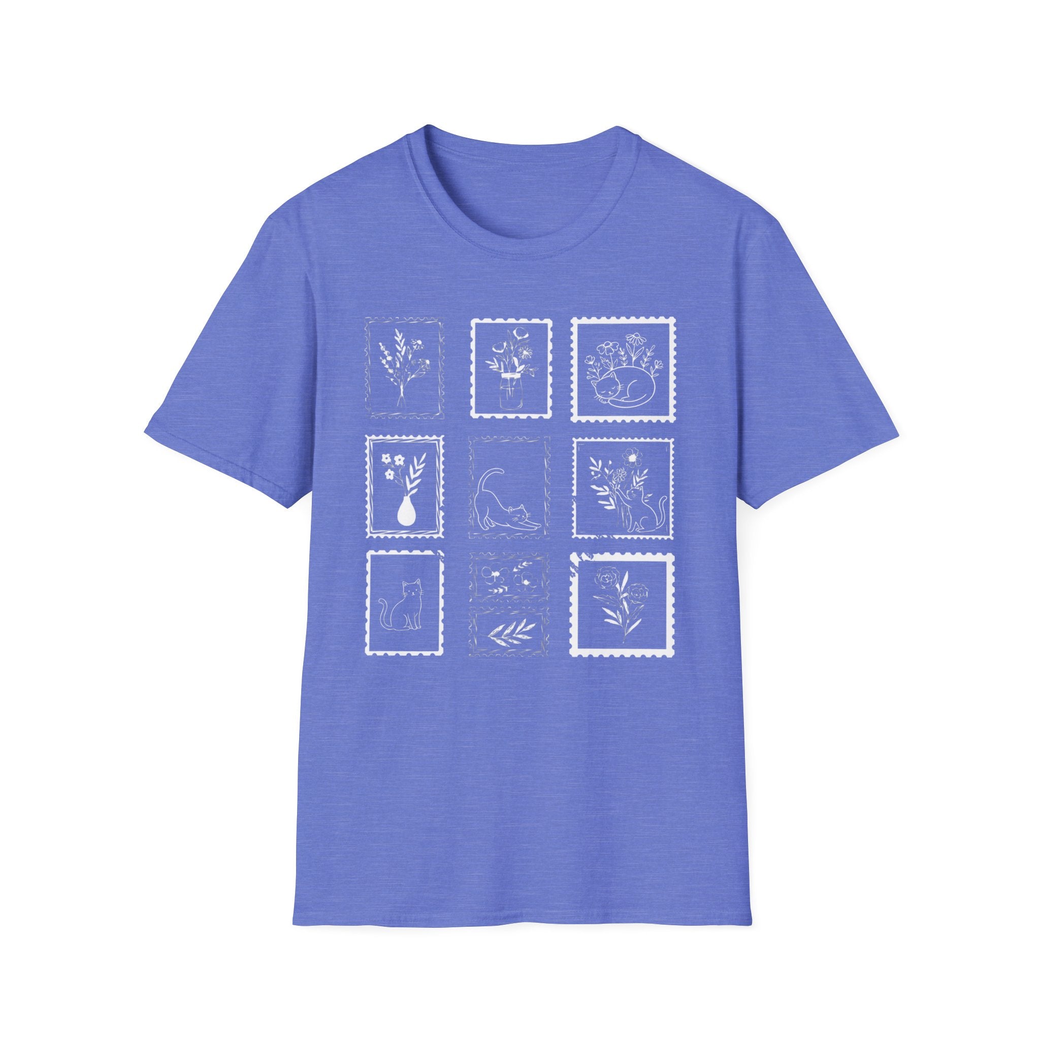 Cats & Plants Stamp Collage T-Shirt