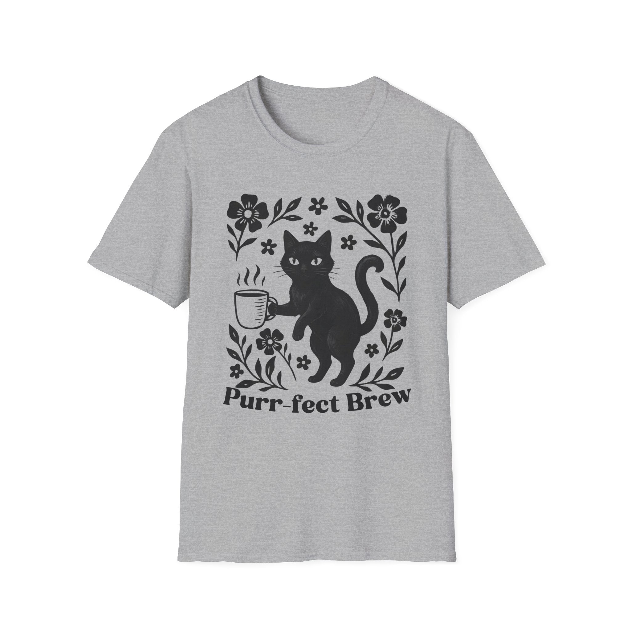 Purr-fect Brew Cat & Coffee T-Shirt