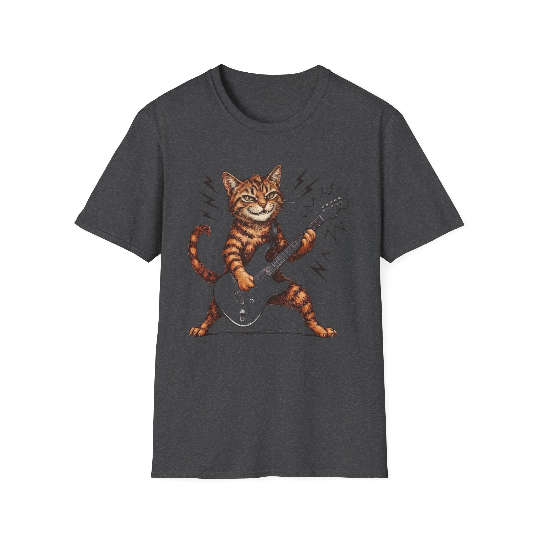 Rocker Cat Playing Guitar T-Shirt