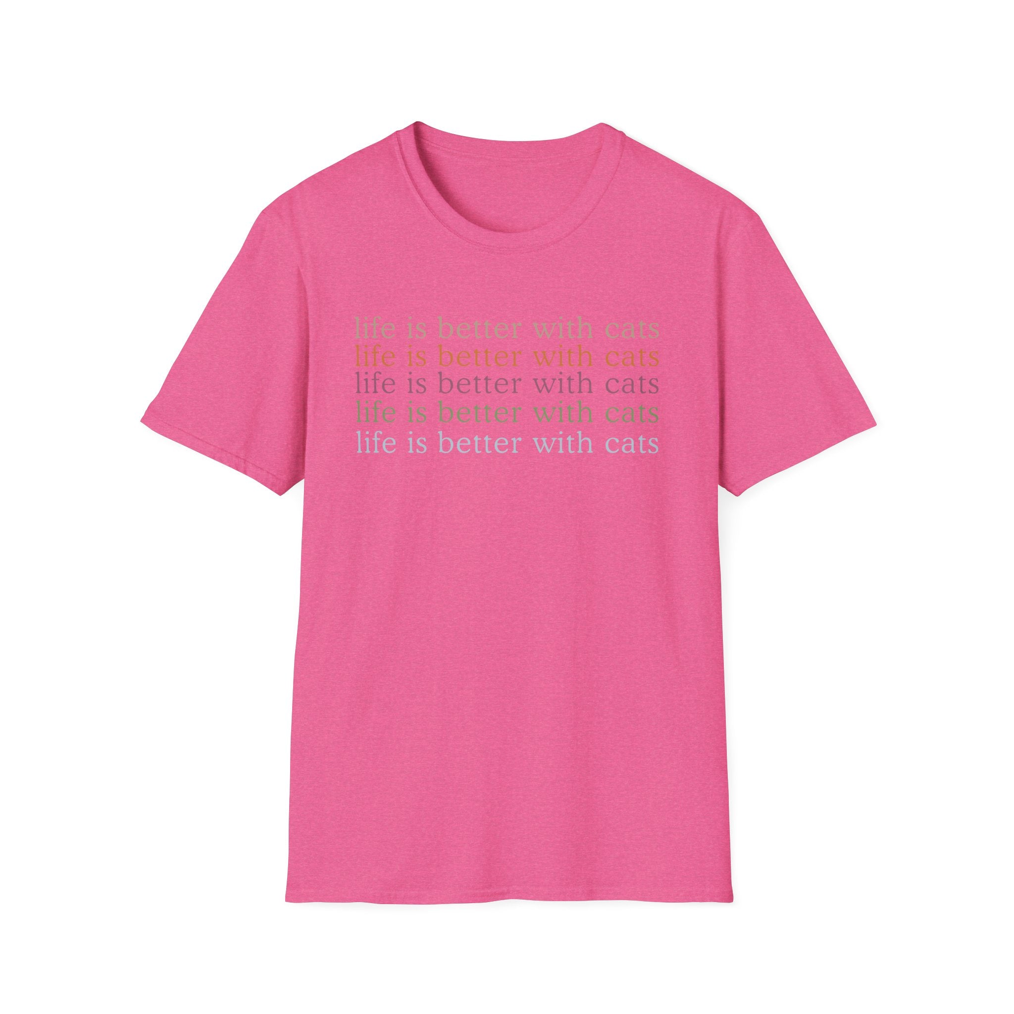 Life is Better with Cats text pattern T-Shirt