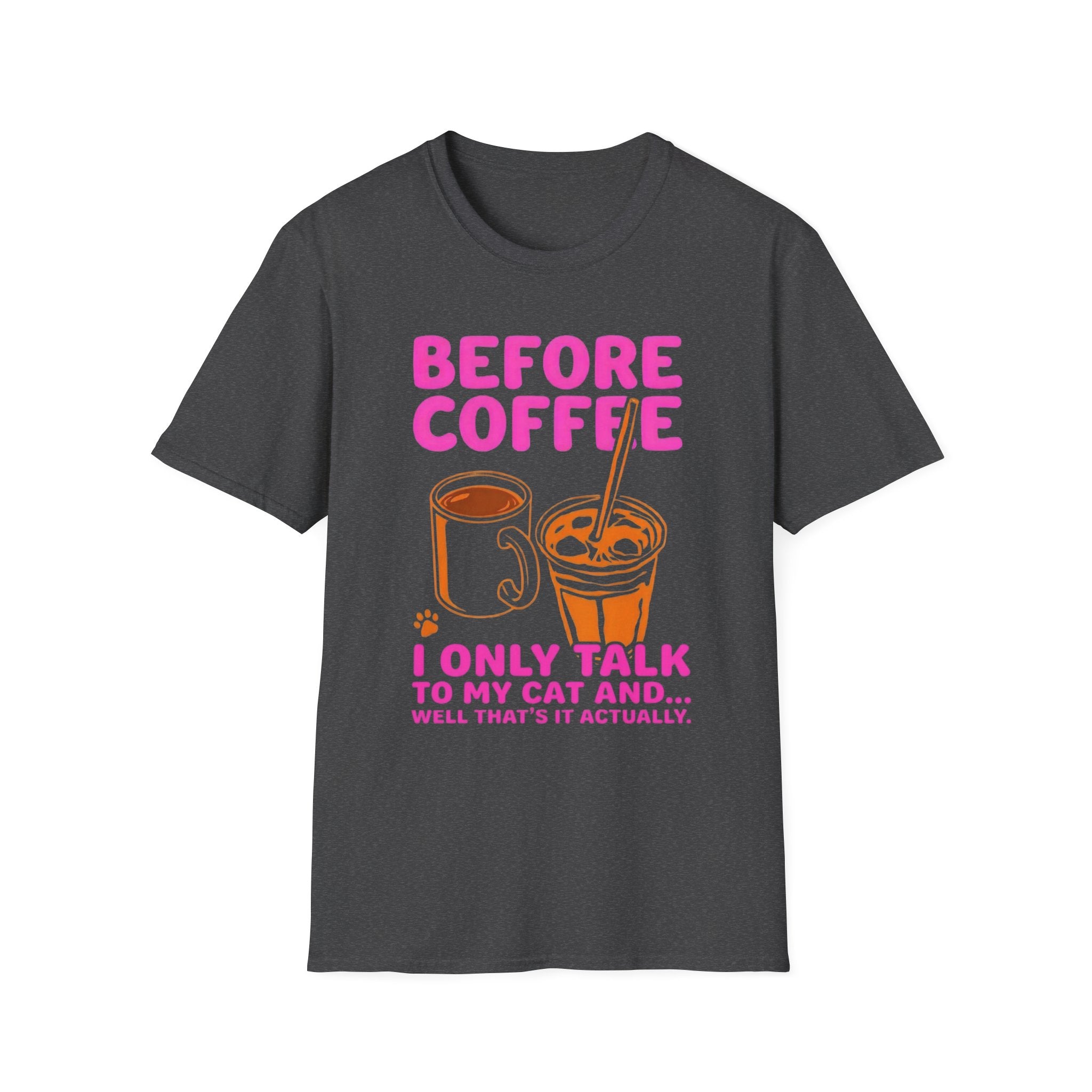 Before Coffee I Only Talk to My Cat T-Shirt