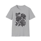 Cat Hiding in Black Flowers T-Shirt