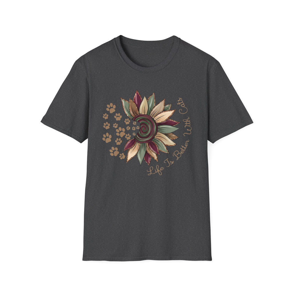 Life is Better with Cats Flower T-Shirt