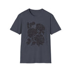Cat Hiding in Black Flowers T-Shirt