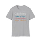 Cat Rules Nap Often, Climb Higher, Play to Win T-Shirt