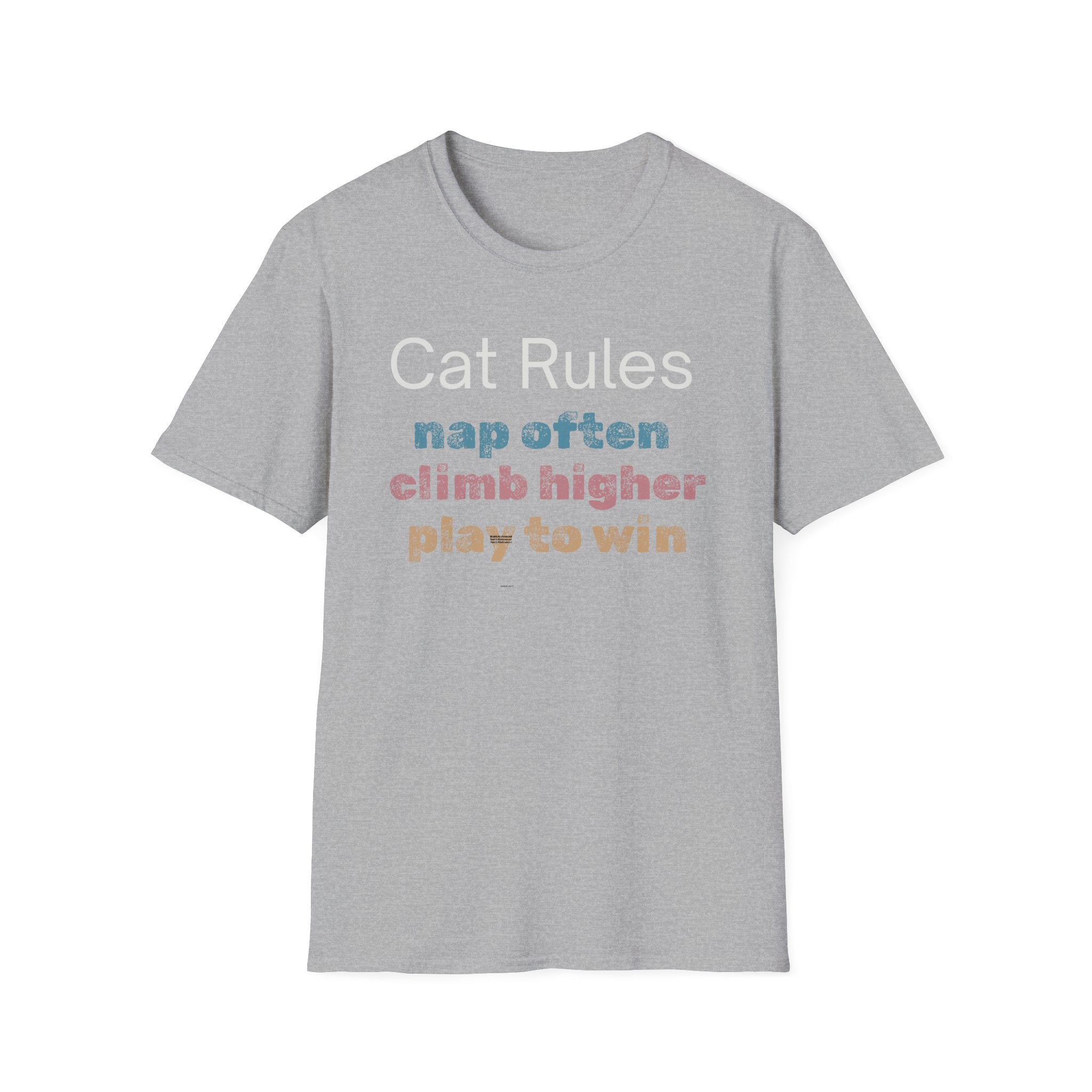 Cat Rules Nap Often, Climb Higher, Play to Win T-Shirt