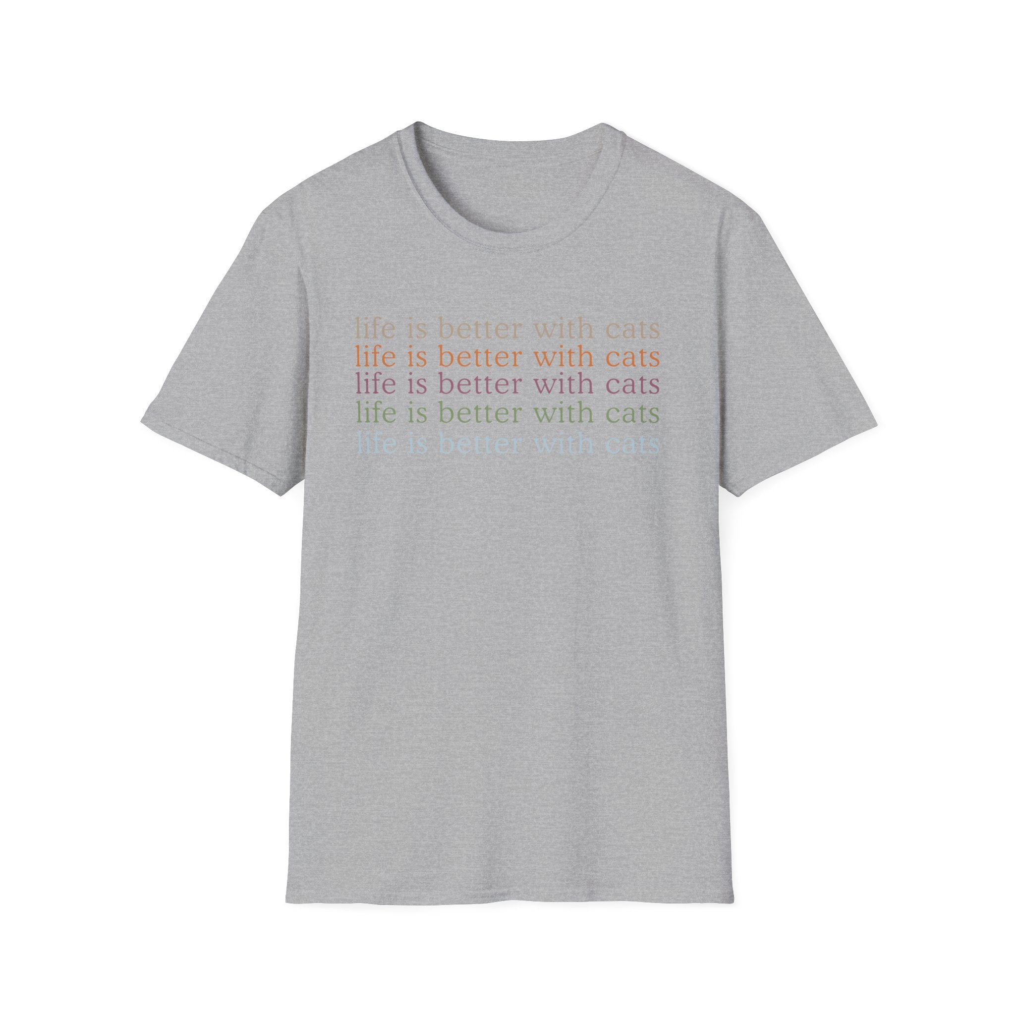 Life is Better with Cats text pattern T-Shirt