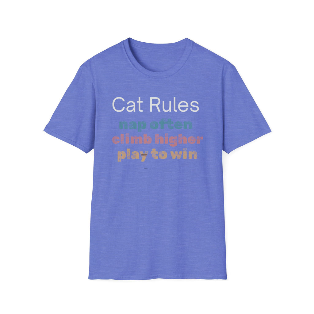 Cat Rules Nap Often, Climb Higher, Play to Win T-Shirt