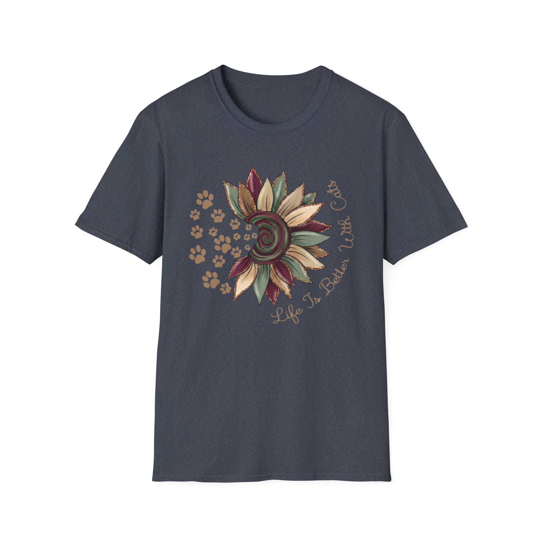 Life is Better with Cats Flower T-Shirt