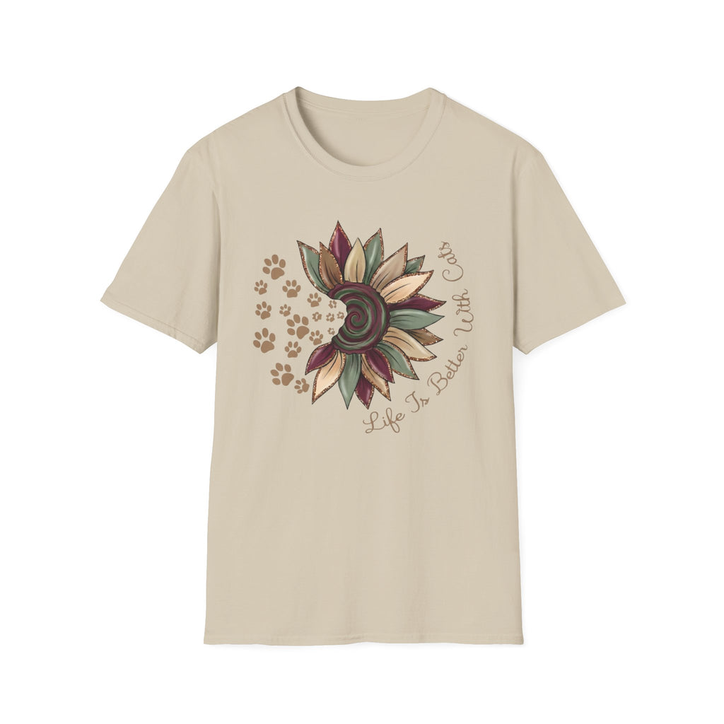 Life is Better with Cats Flower T-Shirt
