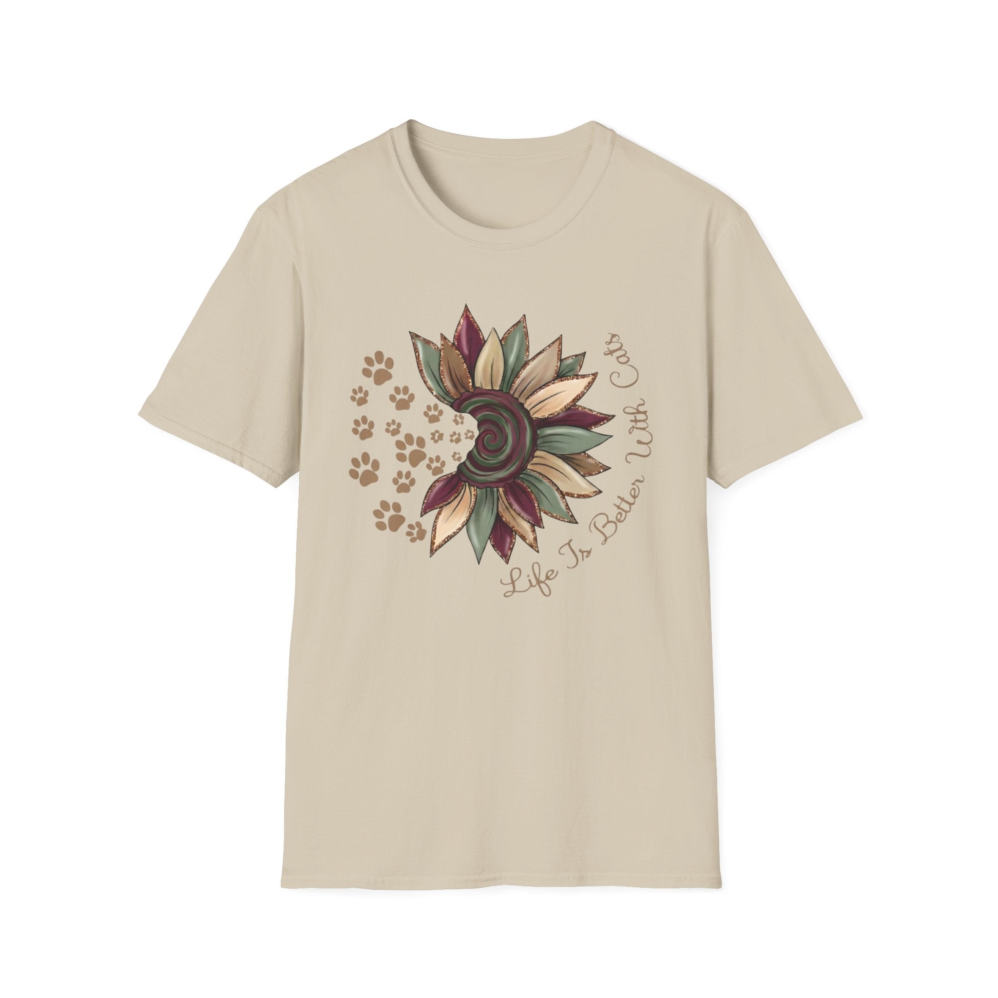 Life is Better with Cats Flower T-Shirt
