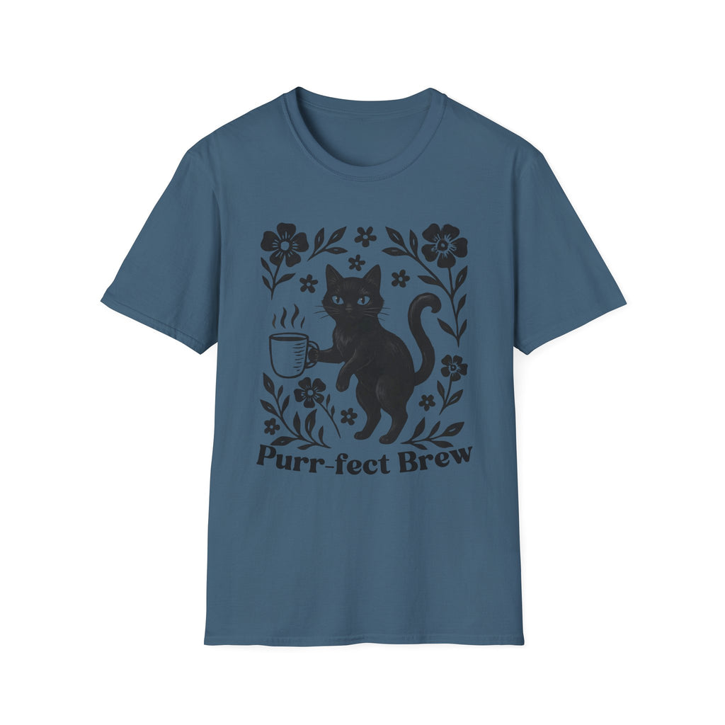 Purr-fect Brew Cat & Coffee T-Shirt