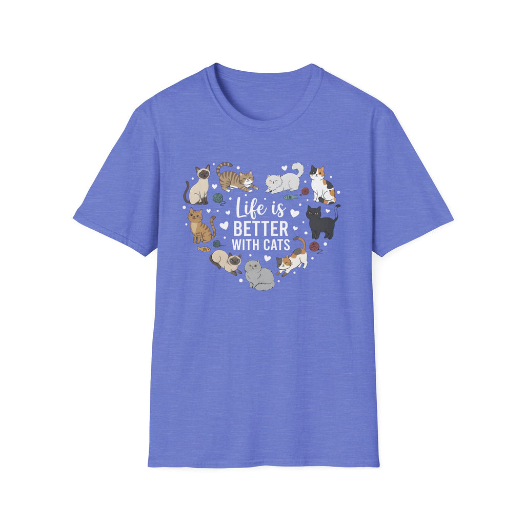 Life is Better with Cats Heart T-Shirt