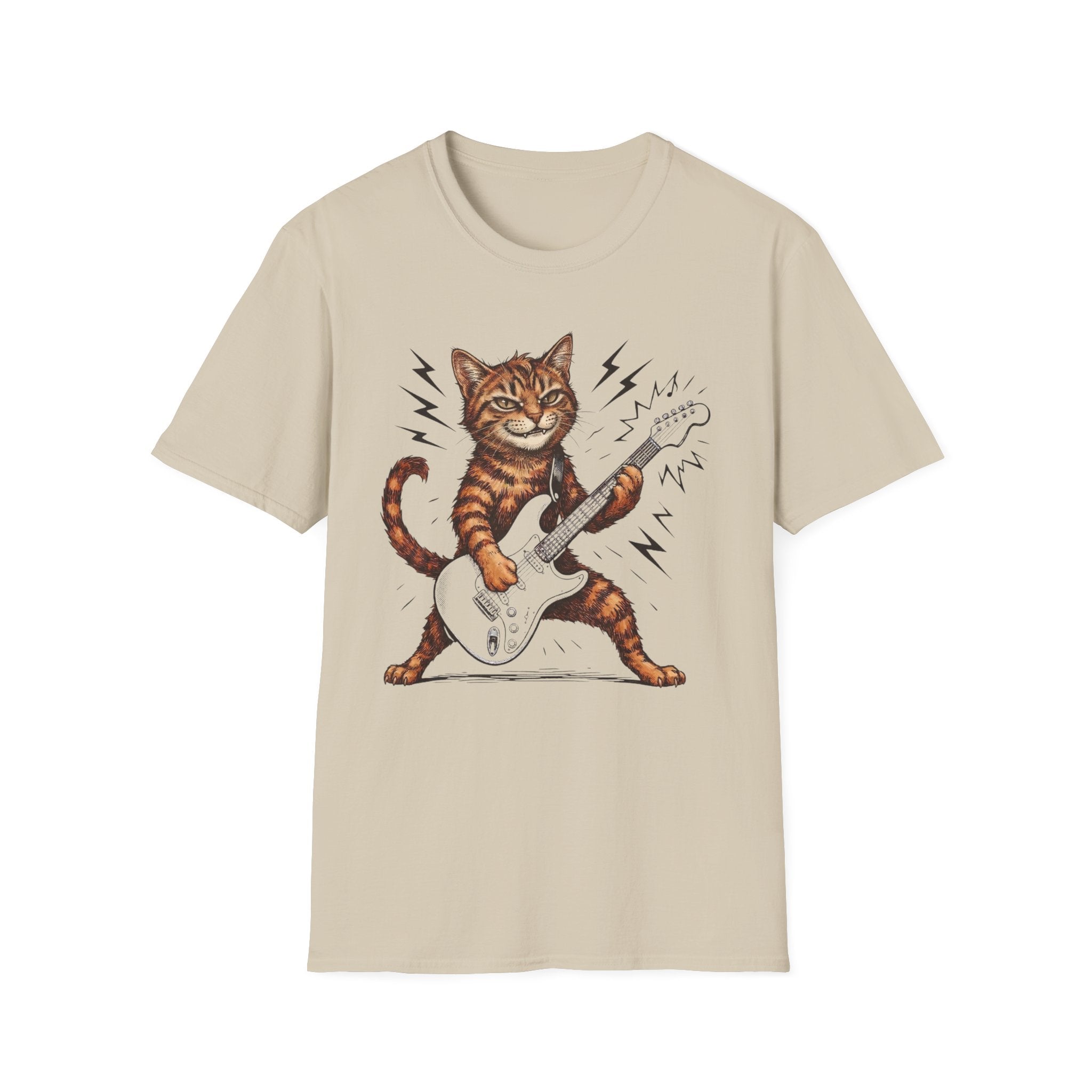 Rocker Cat Playing Guitar T-Shirt
